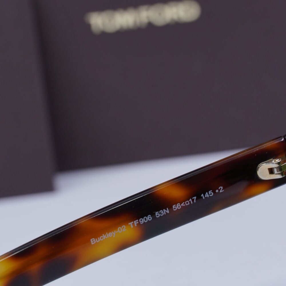 Final Price! Tom Ford Buckley-02 FT0906 53N Havana/Green Sunglasses - Picture 9 of 10